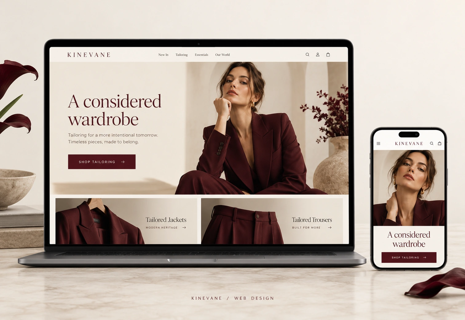 Website design for desktop and mobile